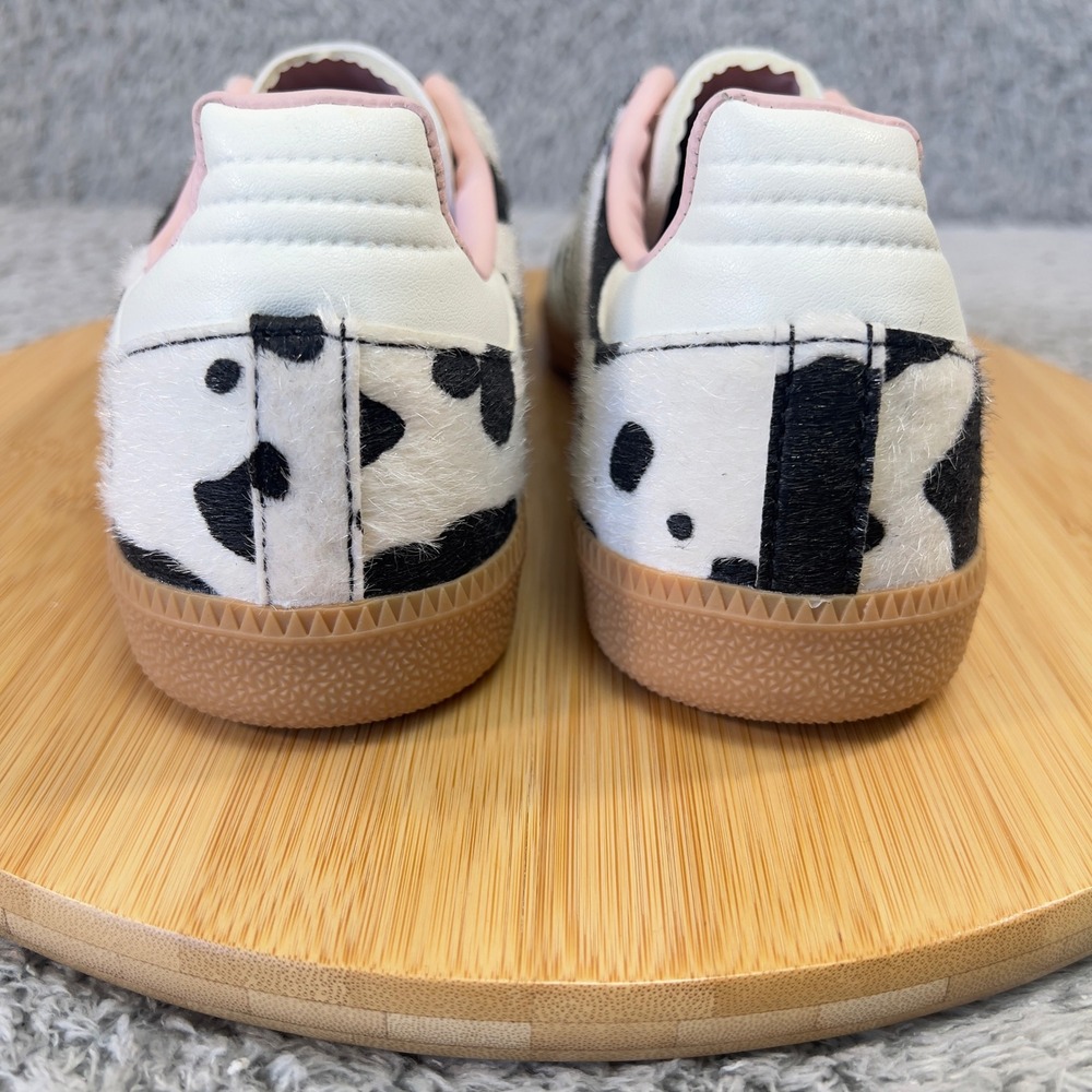 Adidas Samba Cow Print Sneakers Womans 7 White Brown Gum Athleisure NWOT JR1256 - Picture 5 of 9